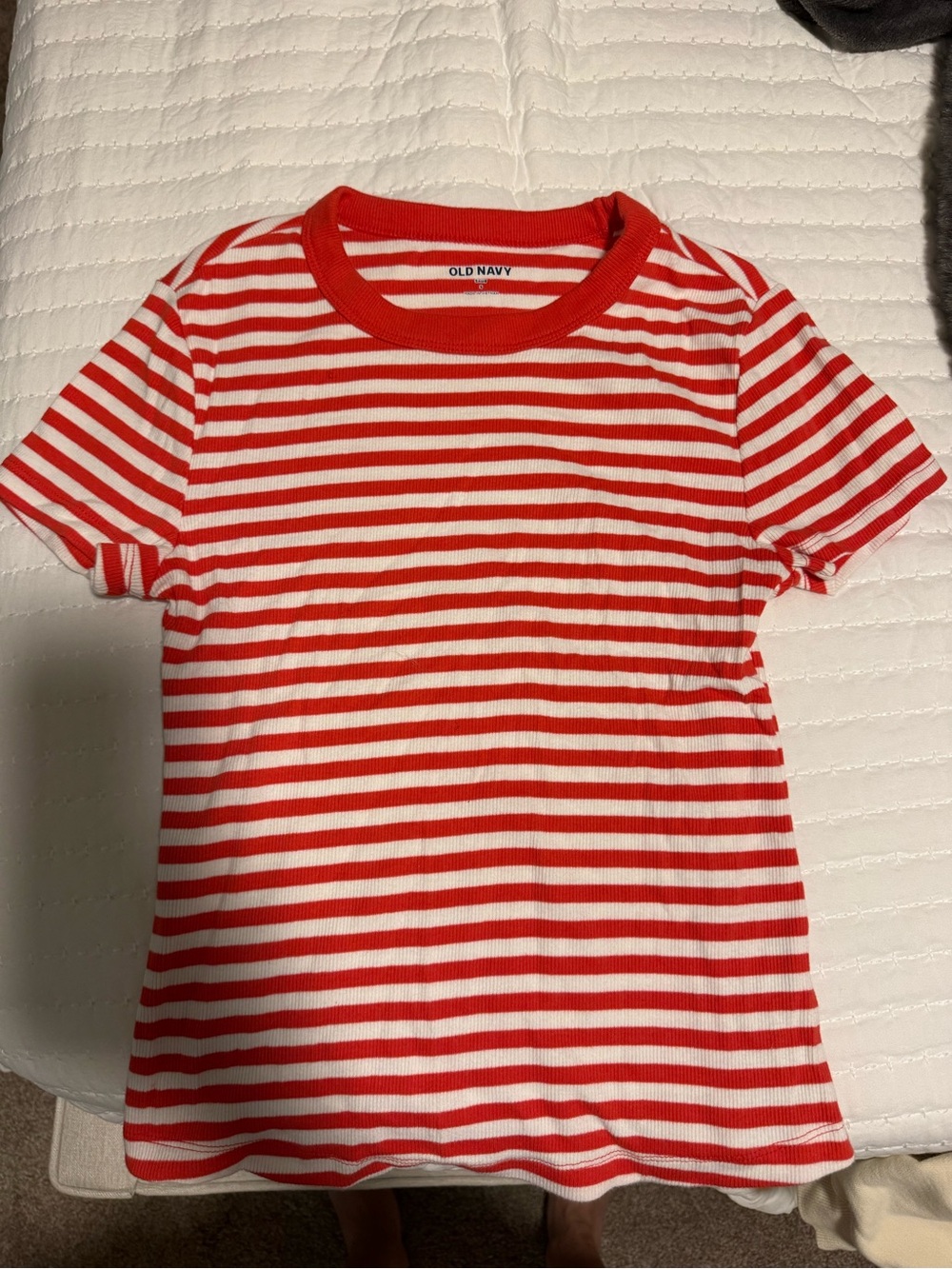 Old Navy Red & White Striped Tee